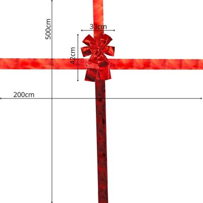 14. DOOR BOW 33x42CM RED RIBBON