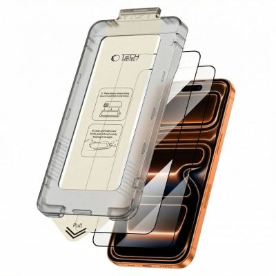 10. Tech-Protect Quick Set+ 2-pack tempered glass for iPhone 17 Pro - black