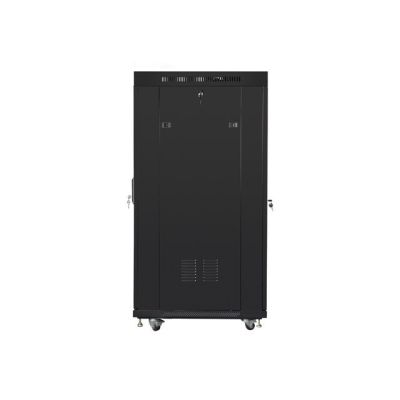 3. LANBERG FLOOR RACK CABINET 19" 27U 800X1000 GLASS DOOR LCD BLACK (FLAT PACK) FF01-8027-12BL