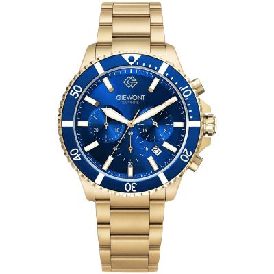 Men's Watch Giewont Chronograph Sapphire Gold Blue GW3970-B6