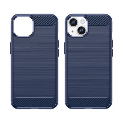 8. Carbon Case for iPhone 14 Plus flexible gel back cover blue