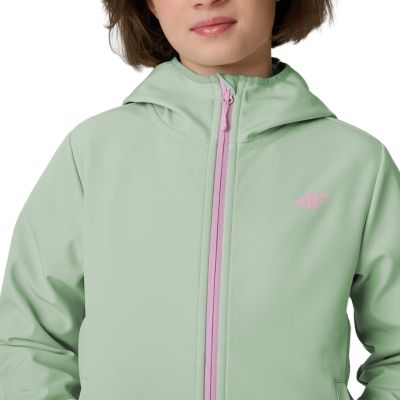 5. Softshell jacket for girls 4F F478 mint 4FJWSS26TSOFF478 47S