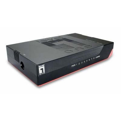 LevelOne GSW-0807 Network Switch Unmanaged Gigabit Ethernet (10/100/1000) Black, Red