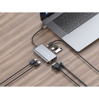 8. Conceptronic DONN21G Docking Station Wired USB 3.2 Gen 1 (3.1 Gen 1) Type-C Gray