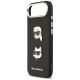 6. Karl Lagerfeld FW Grained Karl & Choupette Heads Pins & Logo iPhone Air Case - Black