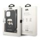 7. Karl Lagerfeld Leather Monogram Patch and Cord Iconik Case for iPhone 13 Pro / 13 - Black