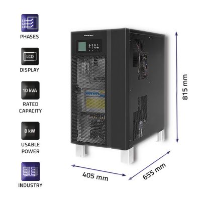 4. Qoltec 3-phase UPS | 10kVA | 8kW | LCD
