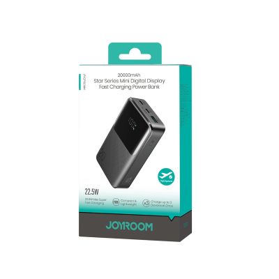 7. Joyroom JR-QP192 Star Series Mini 20000mAh 22.5W Powerbank with Digital Display - Black