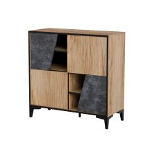 4D OVO shelf 90x38xH90 oak/concrete