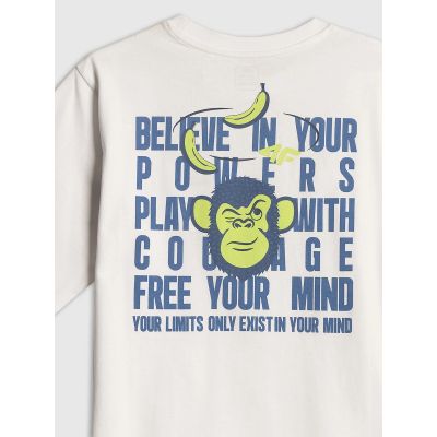 7. Boy's loose T-shirt with print 4F 4FJRSS26TTSHM4276-10S
