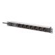 2. PDU Rack 19" power strip with surge protection + EMI/RFI filter, 7 Schuko CEE 7/3 (45°) sockets, 2m cable, Unischuko CEE 7/7 plug, 16A, aluminum