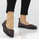 6. Women's suede leather ballerinas brown DP7741