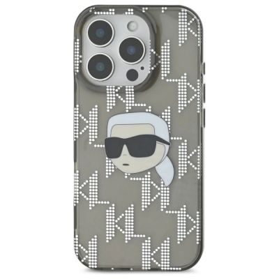 3. Karl Lagerfeld IML Karl Head Electroplated iPhone 16 Pro Case - Black