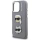 6. Karl Lagerfeld FW Grained Karl & Choupette Heads Pins Case for iPhone 16 Pro Max - Gray