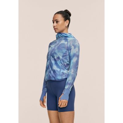 4. CASALL Breeze Printed Running Jacket for Women, Navy Blue