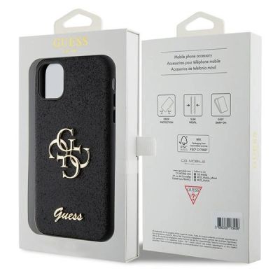 8. Guess GUHCN61HG4SGK case for iPhone 11 / Xr - black Glitter Script Big 4G