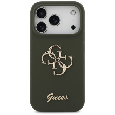 3. Guess Silicone Big 4G Script Case for iPhone 17 Pro Max - Green