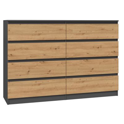 4. Chest of drawers M8 140 138x40xH97 anthracite/artisan
