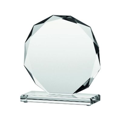 Glass trophy with a broken base