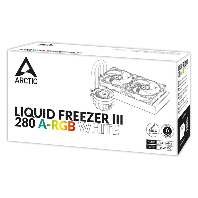 15. ARCTIC Liquid Freezer III 280 A-RGB Processor All-in-one Liquid Cooler 14 cm White 1 pc.