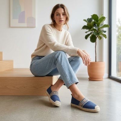 4. Women's espadrilles, blue, Potocki PY16373