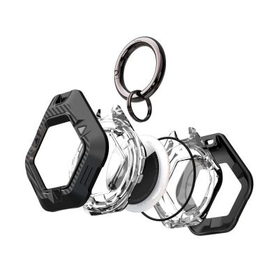 4. Tech-Protect Defense Case for Apple AirTag 1/2 - Black