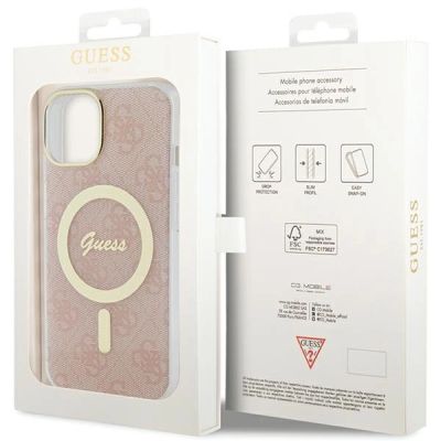 8. Guess IML 4G MagSafe case for iPhone 15 / 14 / 13 - pink