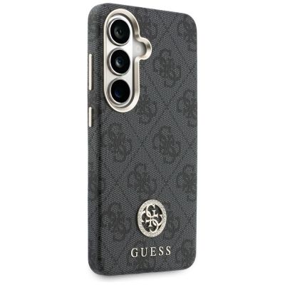 4. Guess 4G Rhinestone Round Logo MagSafe Case for Samsung Galaxy S26+ - Black