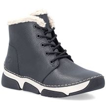 Women's leather ankle boots, insulated, black, Rieker 45946-00