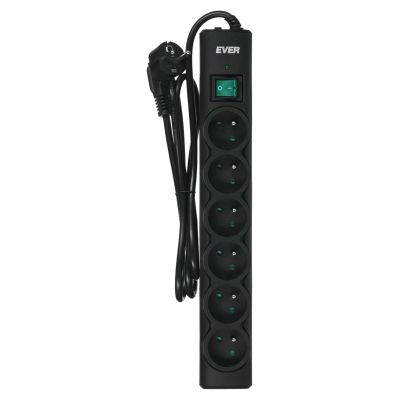 2. Ever OPTIMA surge protector 1.5m (6 x UTE; 10 A; black) (T/LZ08-OPT015/0000)