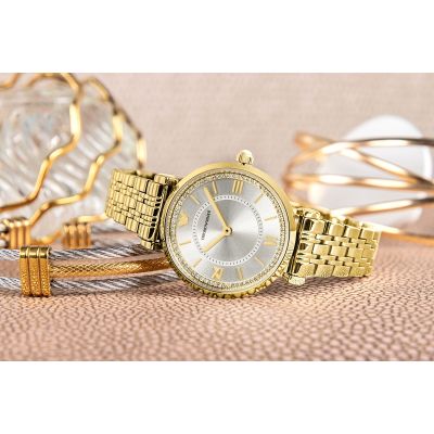 6. EMPORIO ARMANI AR11766 Gianni T-Bar Women's Watch + BOX