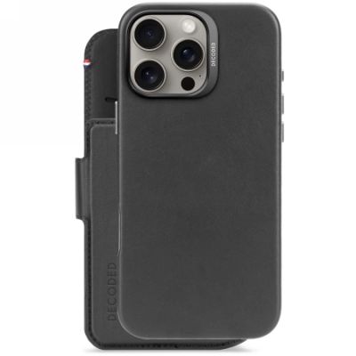 2. Decoded Leather Detachable Wallet MagSafe Case with Wallet for iPhone 16 Pro Max - Black