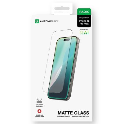 11. AmazingThing Radix Matte Glass tempered glass for iPhone 16 Pro Max