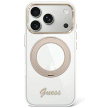 Guess IML Ring Stand 360 Script Metal Logo MagSafe Case for iPhone 17 Pro Max / 18 Pro Max - Transparent