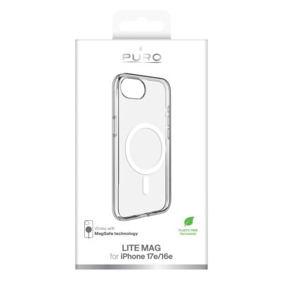 2. Puro Lite Mag Case with MagSafe for iPhone 16e/17e - Clear