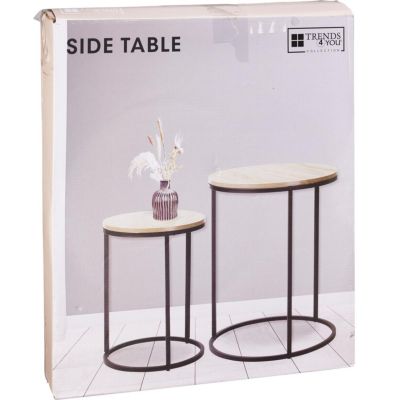 3. SET OF 2 COFFEE TABLES WITH WOODEN TOP