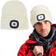 WHITE BEANIE WITH 4-LED HEADLAMP, 120 LM, 3 MODES, FOR OUTDOOR ACTIVITIES