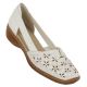 2. Rieker W RKR442B openwork leather shoes white