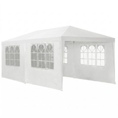 17. GARDEN PAVILION CATERING TENT PE 6x3M + 6 WALLS WHITE