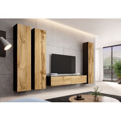 6. VIGO full display cabinet '180' 180/40/30 black/wotan oak