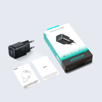 9. Joyroom JR-TG7 33W USB-A + USB-C Wall Charger with 60W USB-C to USB-C 1m Cable - Black
