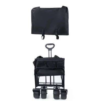 15. Wozinsky WZP-100 beach, tourist, garden trolley, durable, wide wheels, with safety net up to 100 kg - black
