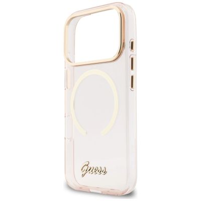 6. Guess IML Script Metal MagSafe Case for iPhone 17 Pro - Pink