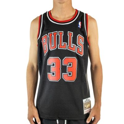Mitchell & Ness Men's Chicago Bulls NBA Swingman Alternate Jersey Bulls 97 Scottie Pippen SMJYGS18151-CBUBLCK97SPI