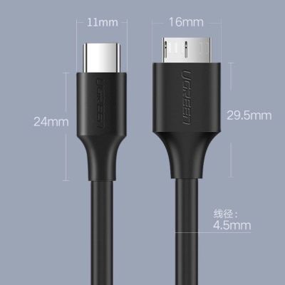 15. Ugreen cable USB Type C - micro USB Type B SuperSpeed ​​3.0 1m black (US312 20103)