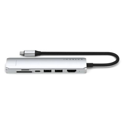 2. Satechi USB-C 7-in-1 Slim Multi Port Ethernet Adapter Silver