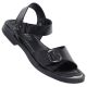 Women's black leather sandals Vinceza 26-62303