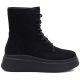 2. Women's suede ankle boots on a thick platform, black M.Daszyński SA257-1