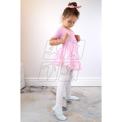 6. Leather ballet shoes with white elastic bands Jr Nazo