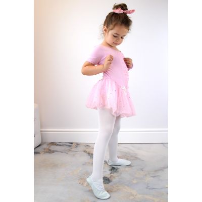 6. Jr Nazo Leather Dance Ballet Shoes with Elastic Bands White